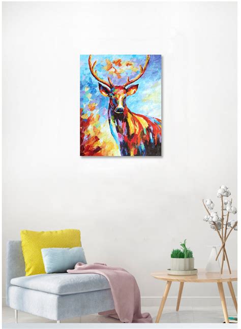 Hand Painted Palette Knife Impressionist Deer Oil Painting On Etsy