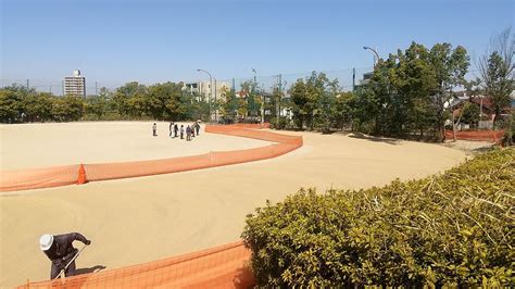 CTS中央名古屋市 公園内の野球場グラウンド表層を改修しました