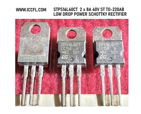 STPS16L40CT ST TO 220 2x8A 40V SCHOTTKY RECTIFIER Iccfl