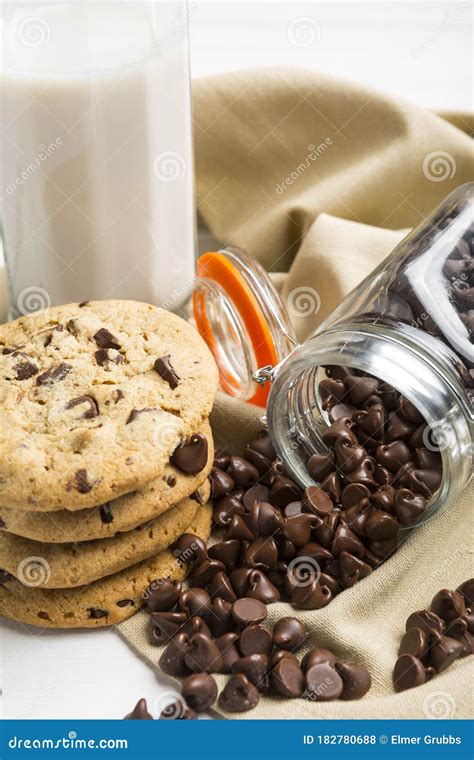 Delicious And Tempting Pile Of Dark Chocolate Chips Morsels And