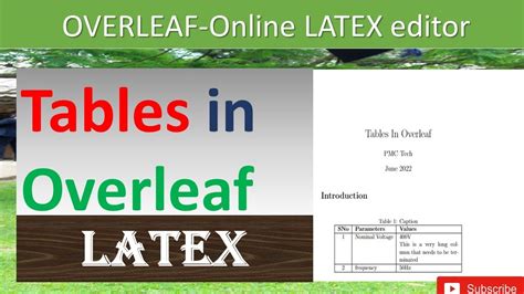 How To Insert Tables In Overleaf L Add Tables In Latex YouTube