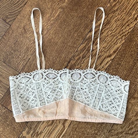 Antique S Silk Handmade Lace Bra Lingerie Gem