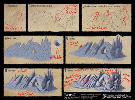 Step By Step Tutorial Ice Wall Symbol By Djekspek Fantasy Map How