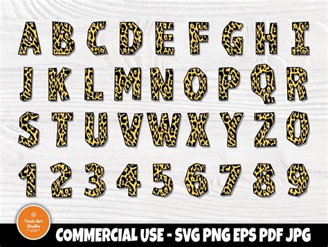 Papercraft Leopard Font Svg Leopard Font Png Leopard Svg Color Font