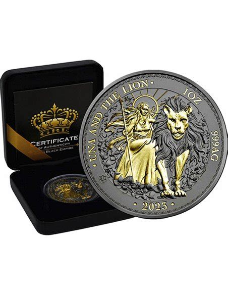 UNA I LEW Złoto Czarne Imperium 1 Oz Srebrna moneta 1 Funt Święta H