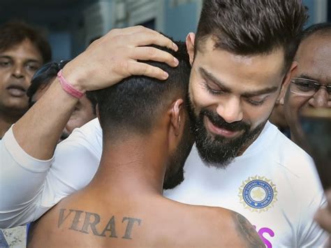 Virat Kohli Hugs Fan With Jersey Number Achievements Tattooed On His