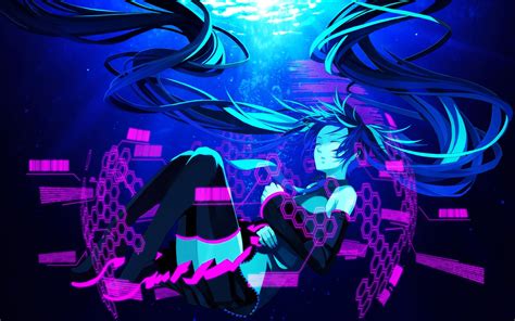 Wallpaper Illustration Anime Vocaloid Hatsune Miku Darkness