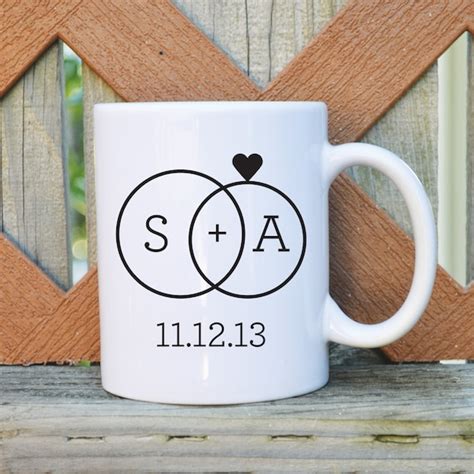 Custom Wedding Coffee Mug With Initials And By Tickledtealboutique