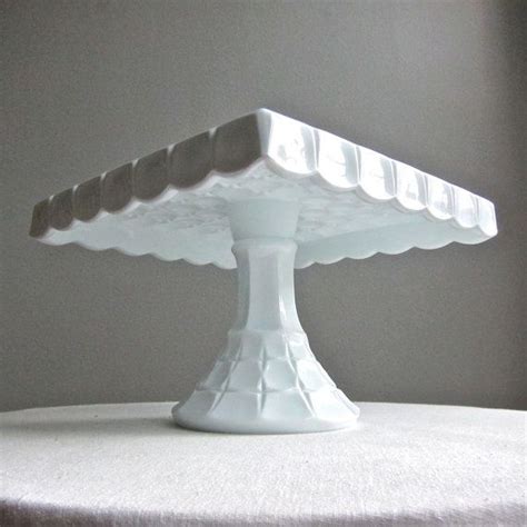 Beautiful Square Glass Cake Stand Square Cake Plate Milk Glass Cake Stand Square Cakes Cake