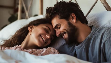 Premium Photo Heterosexual Couple Kissing In Bed Valentines Day Concept