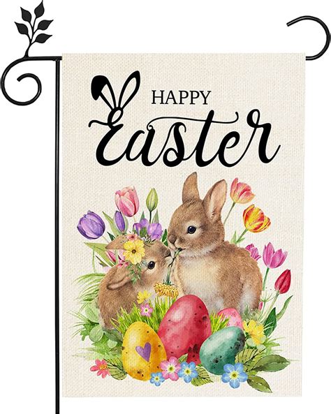 Rdsfhsp Easter Garden Flag 12 X 18 Inch Vertical Double Sided Happy