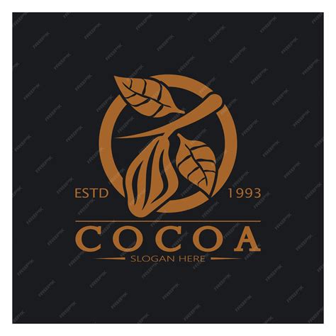 Premium Vector Cocoa Logococoa Beancocoa Treecocoa Branches And