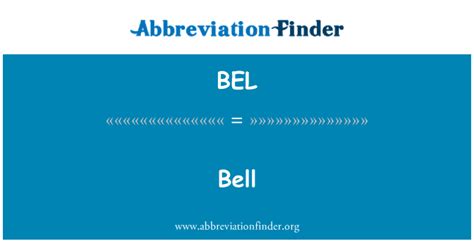 BEL stands for Bell | Abbreviation Finder