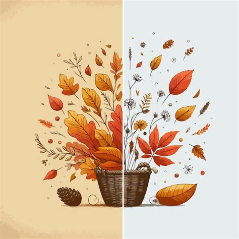 Premium Vector Different Type Of Autumn Beautiful Background Vector