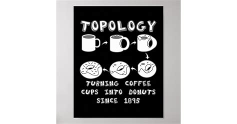 Funny Topology Turning Coffee Cups Into Donuts Poster Zazzle