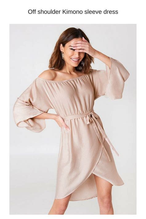 The Off Shoulder Kimono Sleeve Dress By Na Kd Trend Features An Off