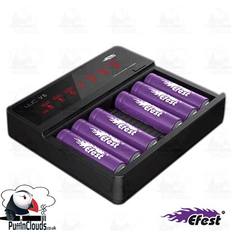 Efest LUC V6 Vaping Battery Charger | Puffin Clouds UK