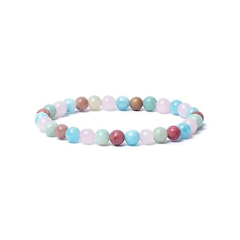 Bracelet En Aigue Marine Quartz Rose Amazonite Thulite Box