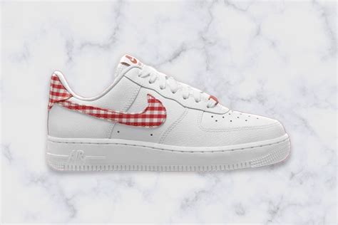 Gingham White Mystic Red Nike Air Force 1 Low Gingham White Mystic