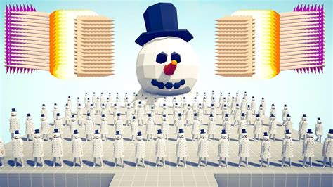 SNOWMAN ARMY GIANT GOLEMS Vs EVERY GOD Totally Accurate Battle