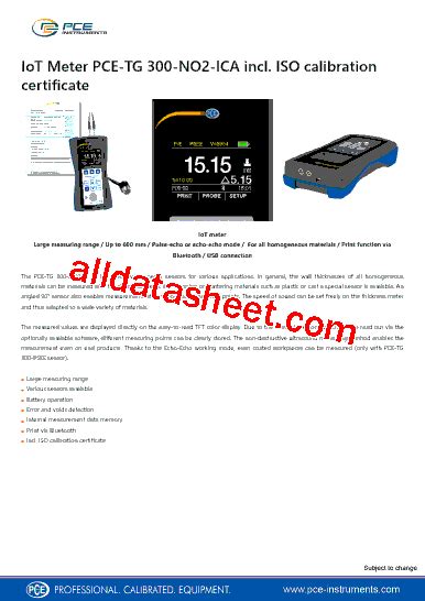 Pce Tg No Ica Datasheet Pdf Pce Instruments