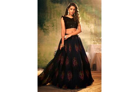 Black Organza Circular Lehenga Choli 106a