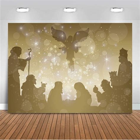 Amazon Aofoto X Ft Stable Nativity Scene Background Shiny Star