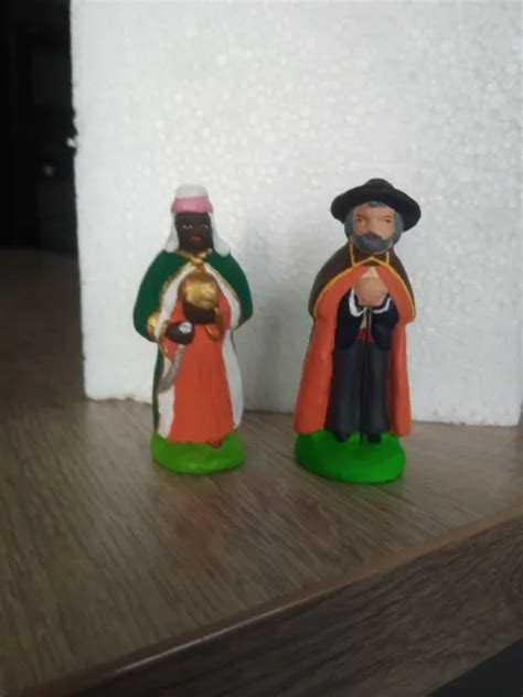 2 SANTONS 7 Cm Guegan Balthazar Roi Mage Et Le Berger À La Canne EUR 10