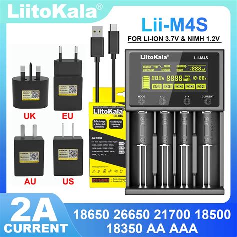 LiitoKala Lii M4S 18650 LCD Multifunctional Battery Charger For 3 7V 1