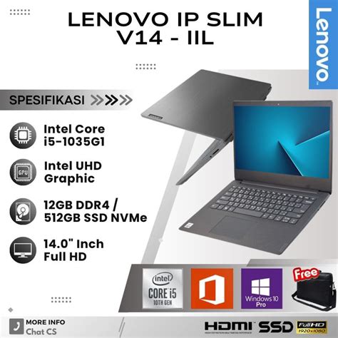 Jual LAPTOP BARU LENOVO V14 IIL INTEL CORE I5 1035G1 RAM 12GB SSD