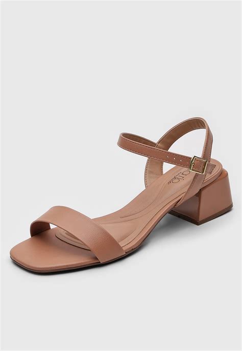 Sandália Beira Rio Salto Geométrico Nude Compre Agora Dafiti Brasil