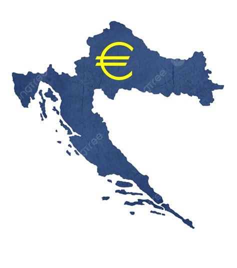 European Currency Symbol On Map Of Croatia Euro European Country Photo