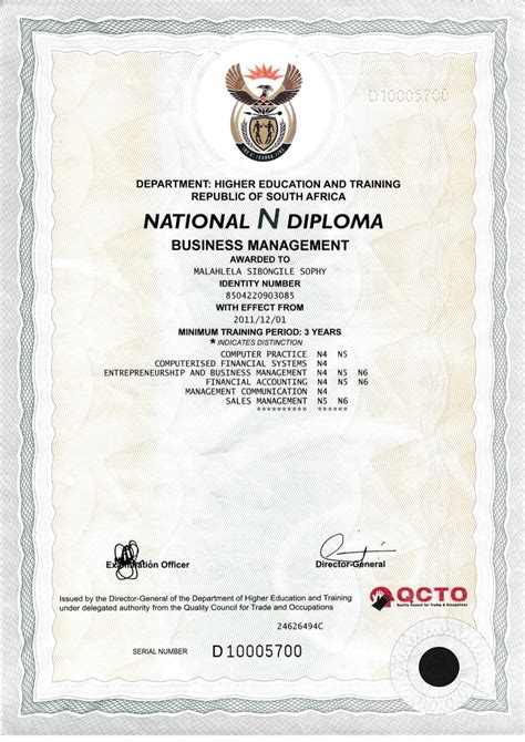 National Diploma For Ss Malahlela