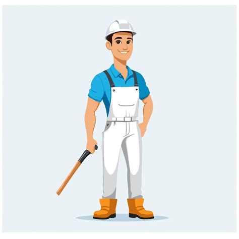 Premium Vector | Worker vector on white background