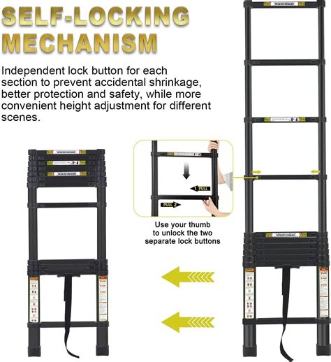 Telescopic Ladder Ft Rikade Aluminum Telescoping Ladder With Non