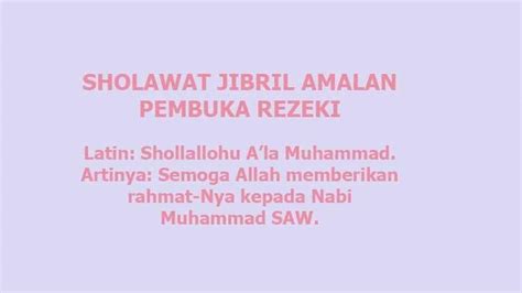 Sholawat Jibril Amalan Penarik Rezeki Paling Dahsyat Tribunjambi