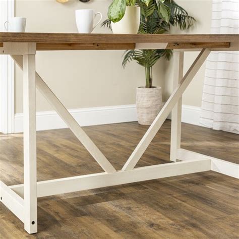 Sand Stable Emmett Pine Solid Wood Trestle Dining Table Reviews