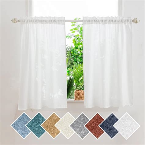 Amazon Ovzme Una Boho Kitchen Curtains Striped Tier Curtains