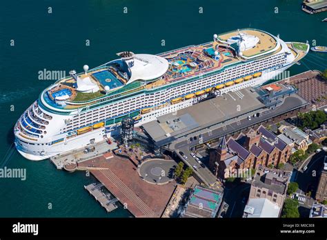 aerial view   cruise ship docked   overseas passanger terminal