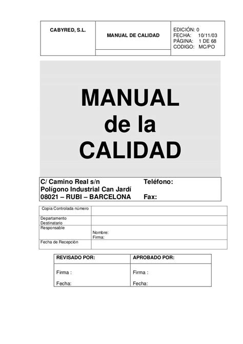 Manual De Calidad