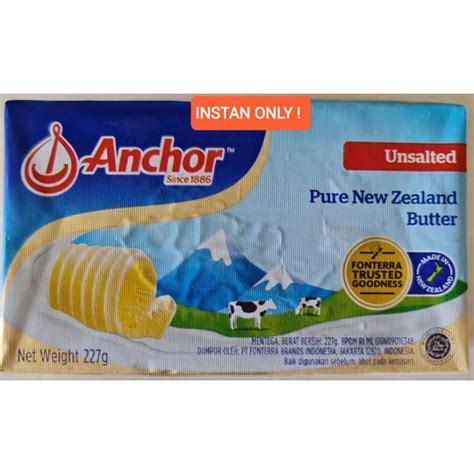 Jual Anchor Unsalted Butter 227 Gr Mentega Tawar Shopee Indonesia