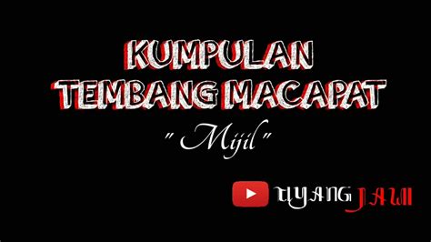 Kumpulan Tembang Macapat Mijil Teks And Arti Youtube