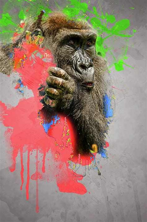 African Lowland Gorilla Digital Art Digital Art By Darren Wilkes Pixels