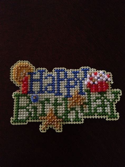 Happy Birthday Beaded Cross Stitch Awesome Crafts Hamaperlerbeads