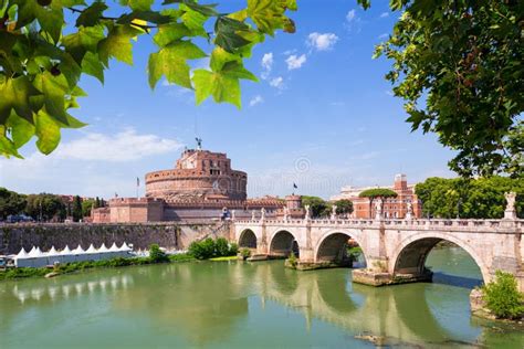 Castel Sant`Angelo Castle of the Holy Angel and Sant` Angelo Bridge. Rome. Italy Stock Photo ...