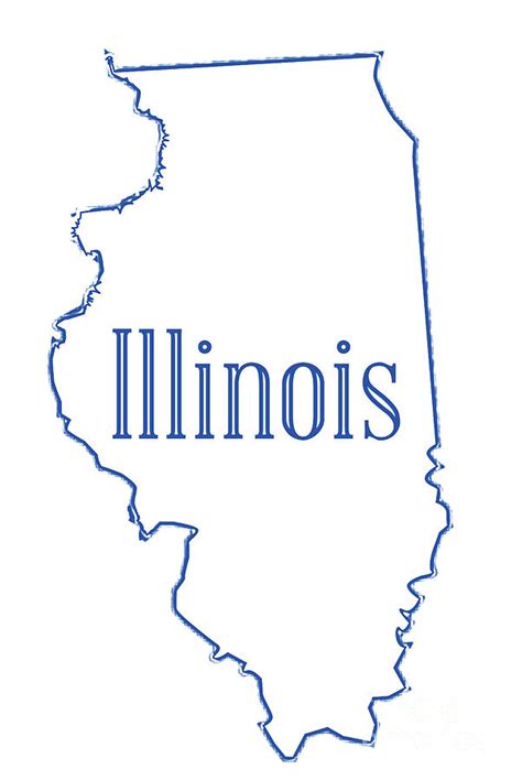 Illinois State Outline Map Digital Art By Bigalbaloo Stock Fine Art America