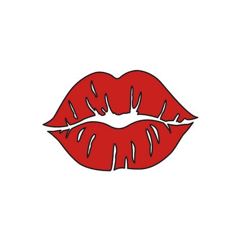 Premium Vector Red Lip Print Lips Vector Illustration