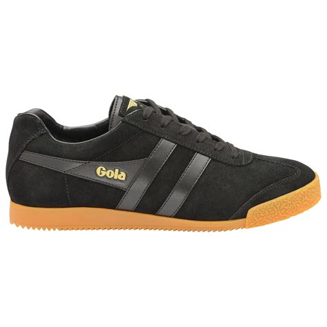 Buy Gola mens Harrier Suede sneaker in black/black/gum online at gola