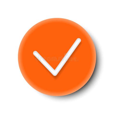 Orange Check Mark Icon. Tick Symbol in Orange Color, Vector ...