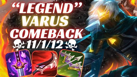 LEGEND VARUS COMEBACK ADC GAMEPLAY WILD RIFT YouTube